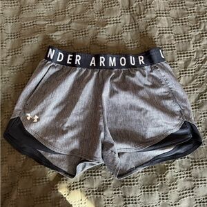 Under Armour Women's Black and Gray Athletic Shorts